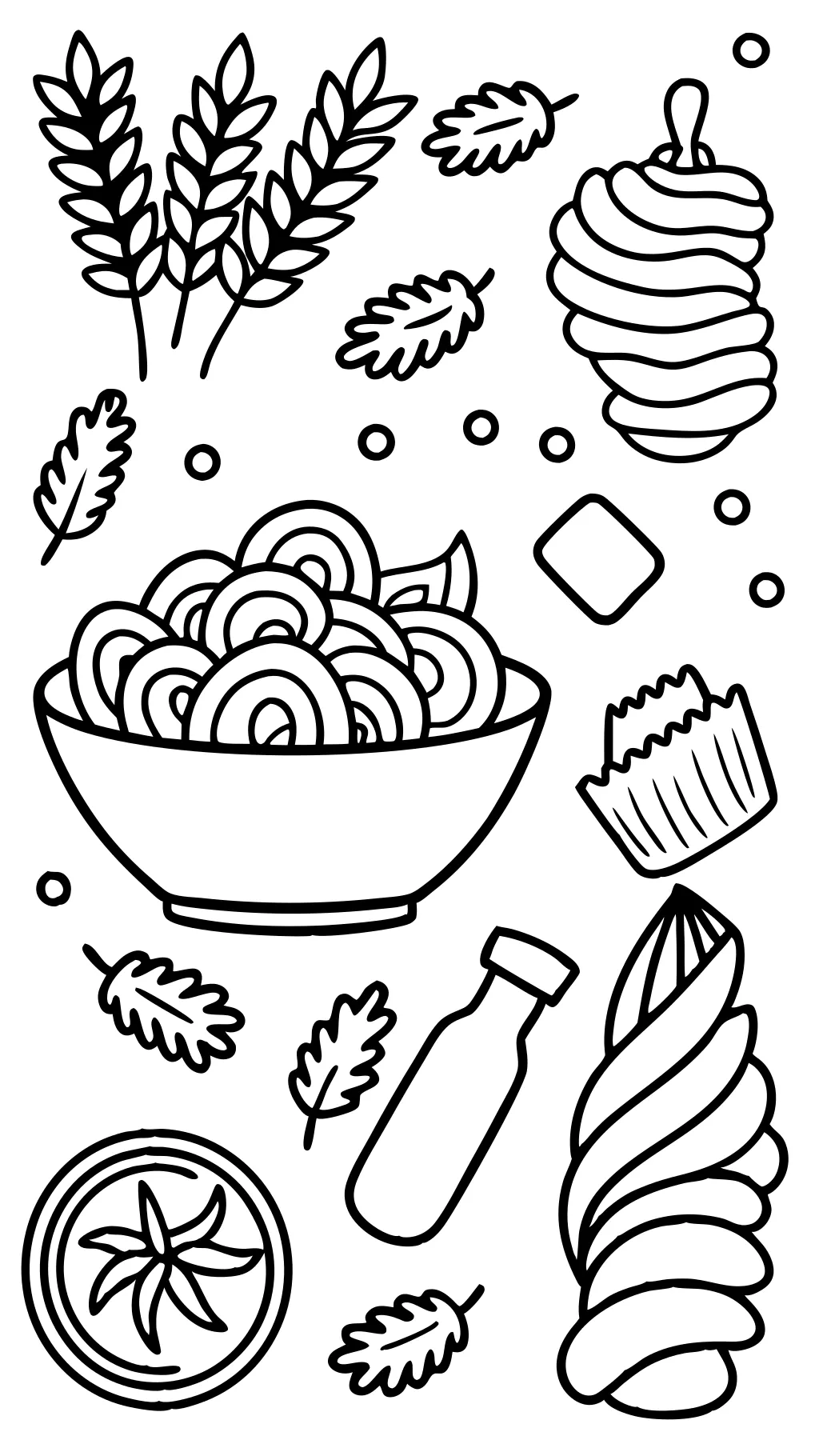 coloring page pasta